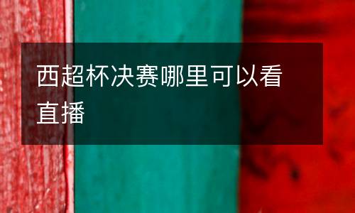 西超杯決賽哪里可以看直播