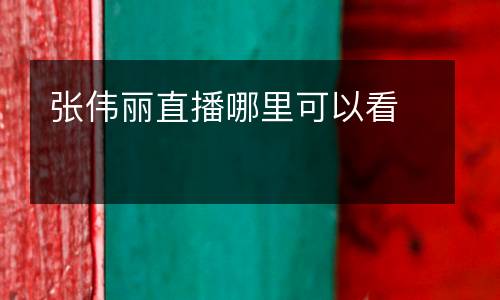 張偉麗直播哪里可以看